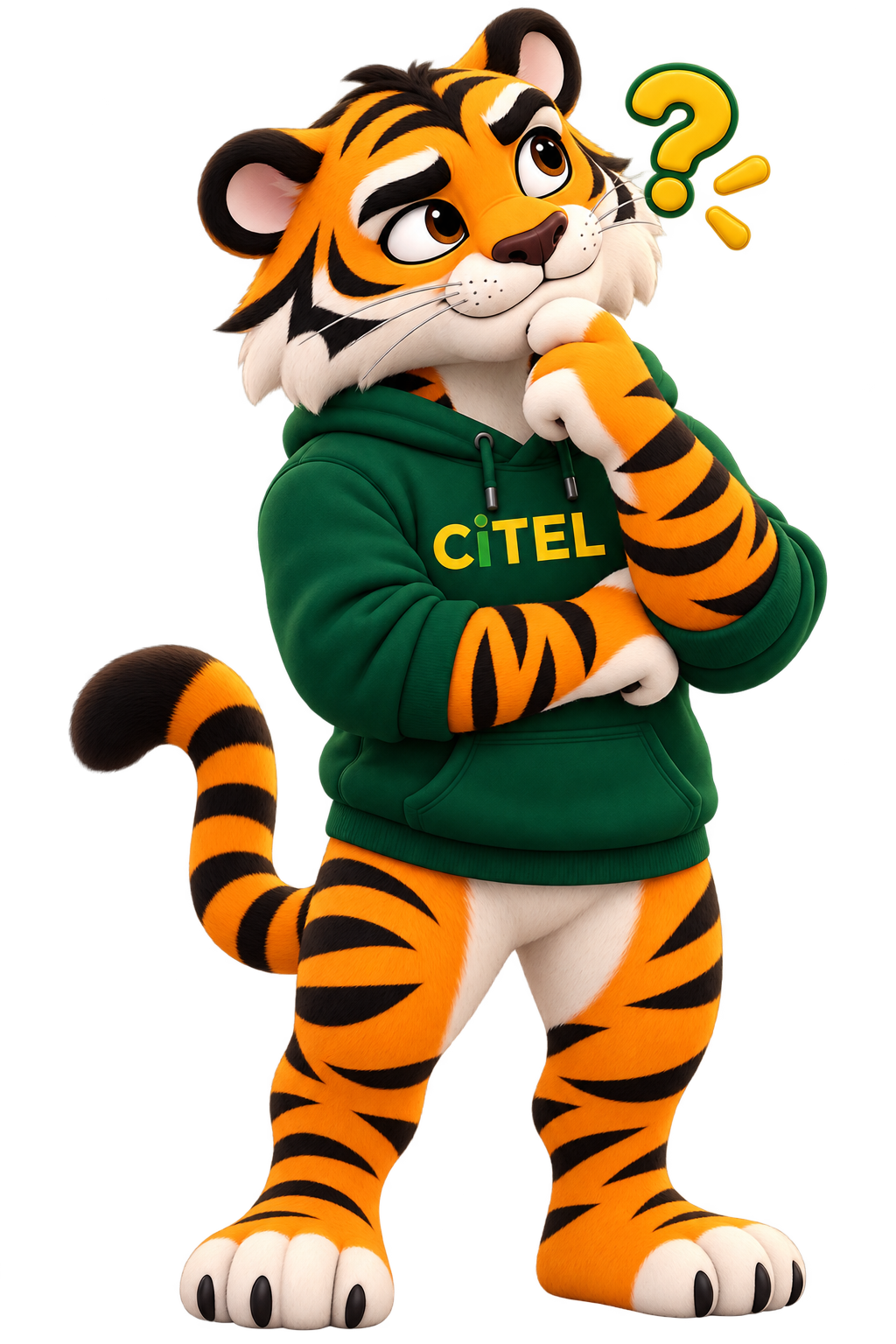 Tigre de la Inter reflexionando antes de hacer clic